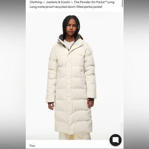 Aritzia TNA The dri parka long medium size in white